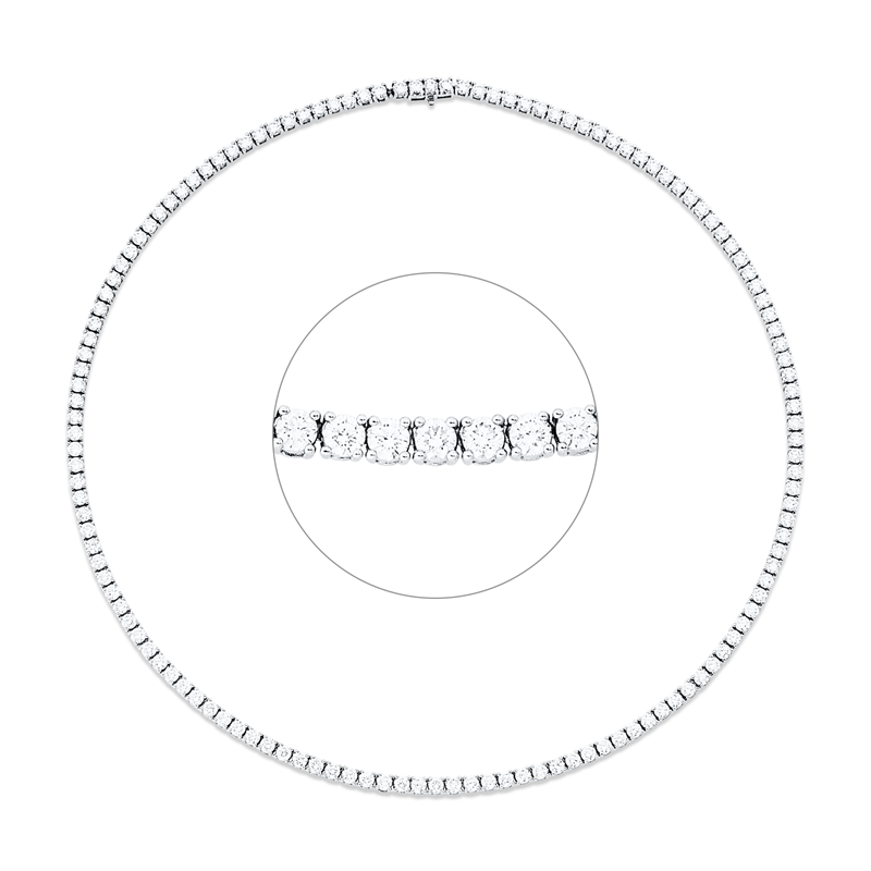 Collier 18 kt WG, 135 Brill. 10,80 ct, TW-si