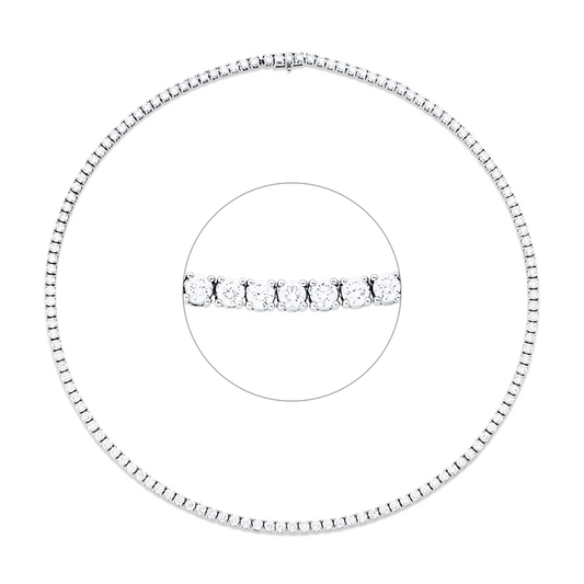 Collier 18 kt WG, 135 Brill. 10,80 ct, TW-si