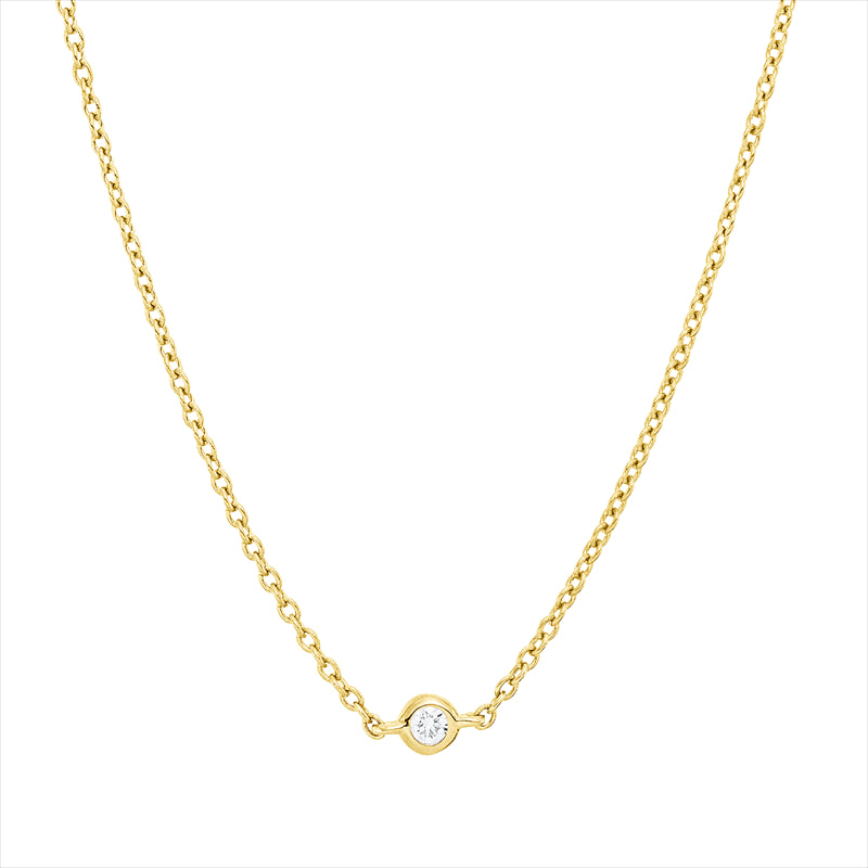 Collier 18 kt GG, mit ZÖ 42 cm, 43,5cm, 5 Brill. 0,15 ct, TW-si
