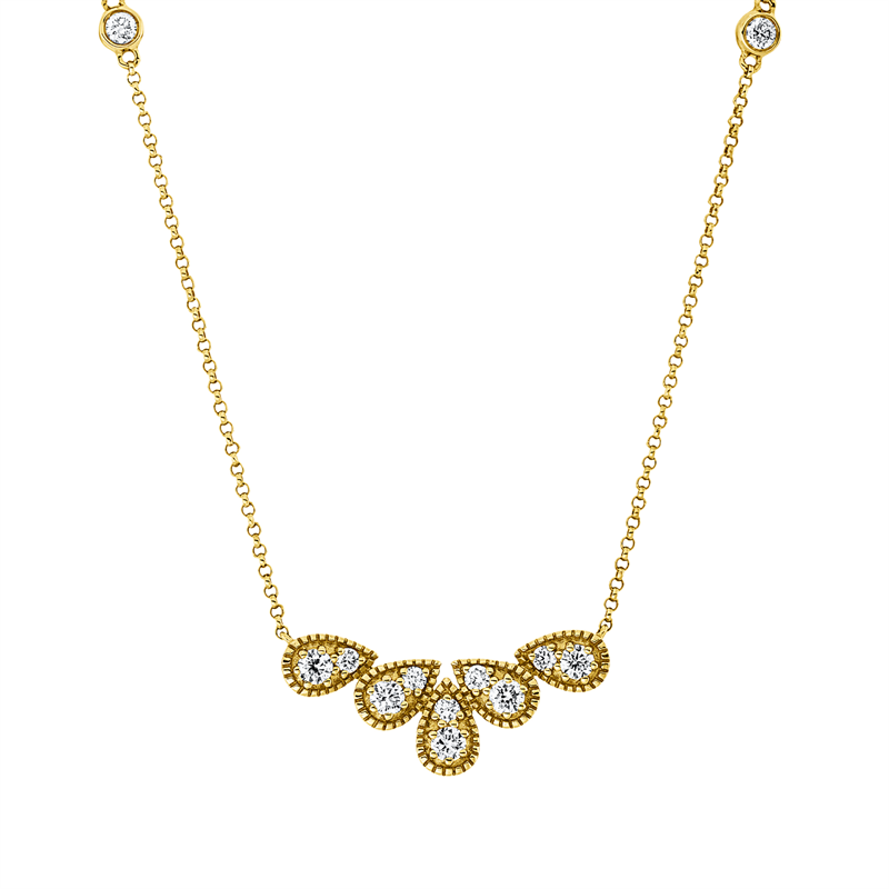 Collier 18 kt GG, 12 Brill. 0,39 ct, TW-si