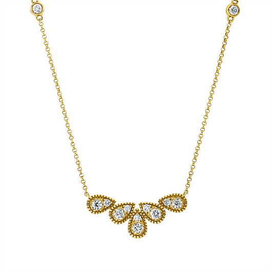 Collier 18 kt GG, 12 Brill. 0,39 ct, TW-si