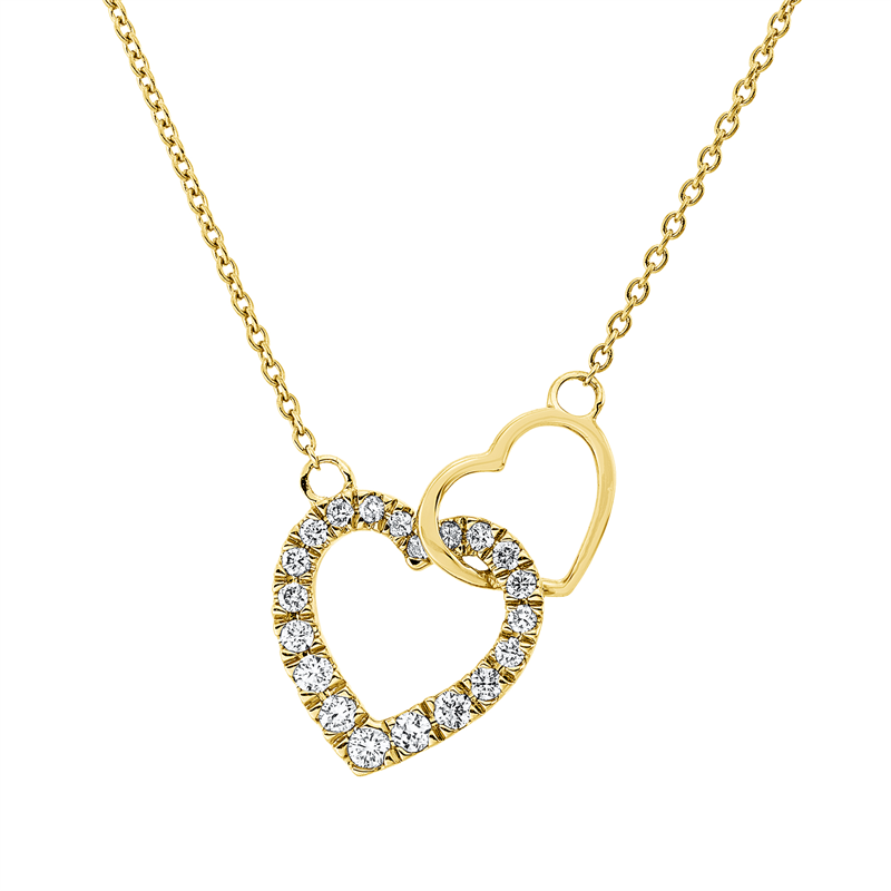 Collier 18 kt GG, mit ZÖ 40 cm + 42,5 cm, 20 Brill. 0,20 ct, TW-si