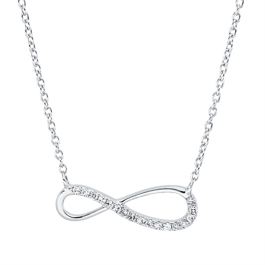 Collier 18 kt WG, mit ZÖ 40 cm + 42,5 cm, 17 Dia. 0,05 ct, TW-si