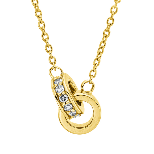 Collier 18 kt GG, mit ZÖ 40 cm + 42,5 cm, 10 Dia. 0,07 ct, TW-si