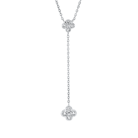 Collier 18 kt WG, mit ZÖ 40 cm + 42,5 cm, 10 Brill. 0,25 ct, TW-si