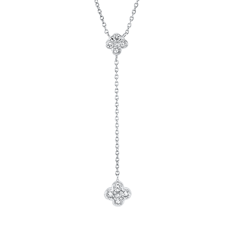 Collier 18 kt WG, mit ZÖ 40 cm + 42,5 cm, 10 Brill. 0,25 ct, TW-si