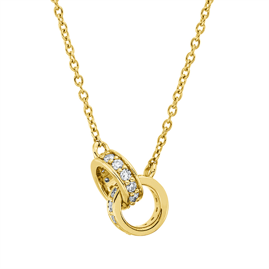 Collier 18 kt GG, mit ZÖ 40 cm + 42,5 cm, 24 Dia. 0,14 ct, TW-si
