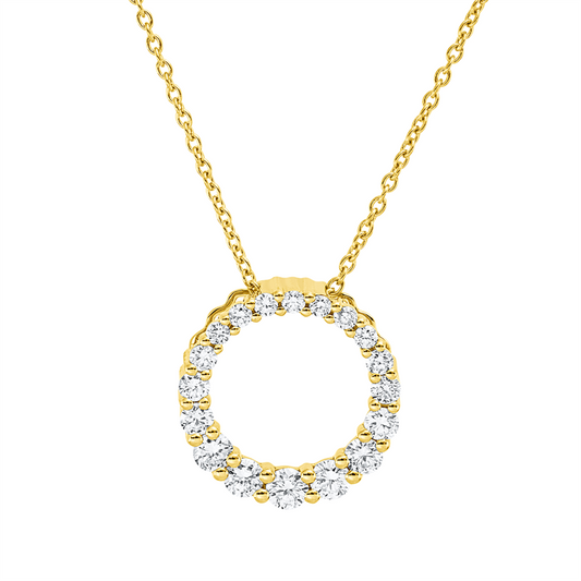 Collier 18 kt GG, mit ZÖ 40 cm + 42,5 cm, 5 Brill. 0,26 ct, TW-si, 13 Brill. 0,23 ct, TW-si