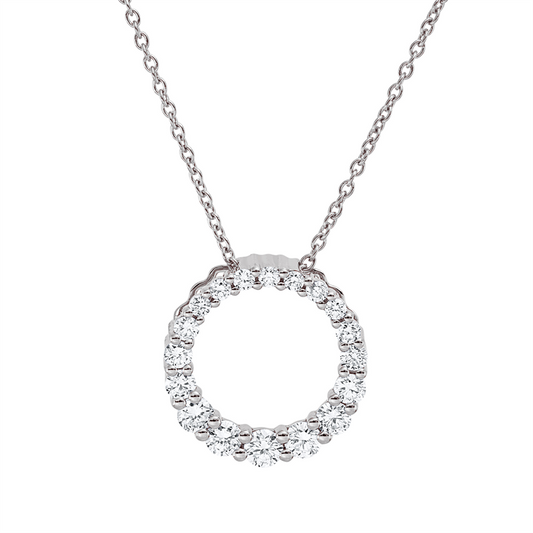Collier 18 kt WG, mit ZÖ 40 cm + 42,5 cm, 5 Brill. 0,26 ct, TW-si, 13 Brill. 0,23 ct, TW-si