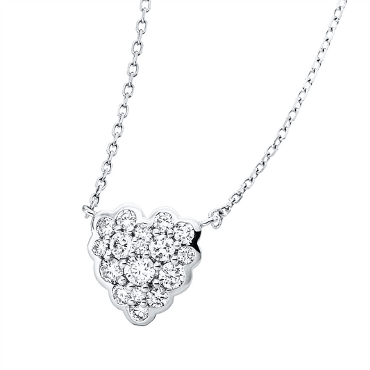 Collier 18 kt WG, mit ZÖ 40 cm, 17 Brill. 0,40 ct, TW-si