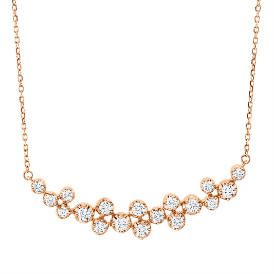 Collier 18 kt RG, mit ZÖ 40 cm, 18 Brill. 0,62 ct, TW-si