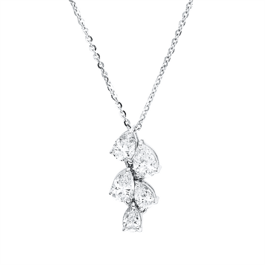 Collier 18 kt WG, 5 Tropfen 0,75 ct, TW-vsi/si