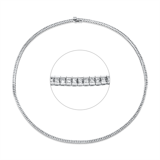 Collier 18 kt WG, 232 Princ. 6,00 ct, TW-vsi/si
