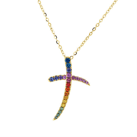 Collier 18 kt GG, mit ZÖ 40 cm + 42,5 cm, 24 Saphire 0,57 ct fancy