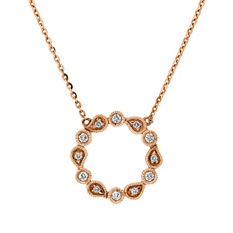 Collier 18 kt RG, 12 Brill. 0,09 ct, TW-si