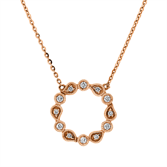 Collier 18 kt RG, 12 Brill. 0,09 ct, TW-si