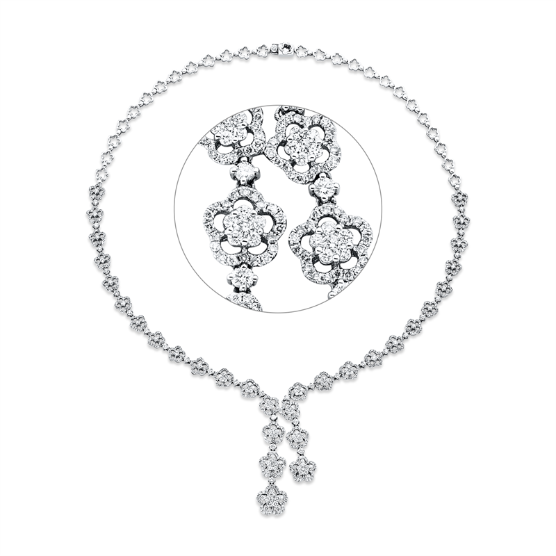 Collier 18 kt WG, 770 Brill. 5,76 ct, TW-pi