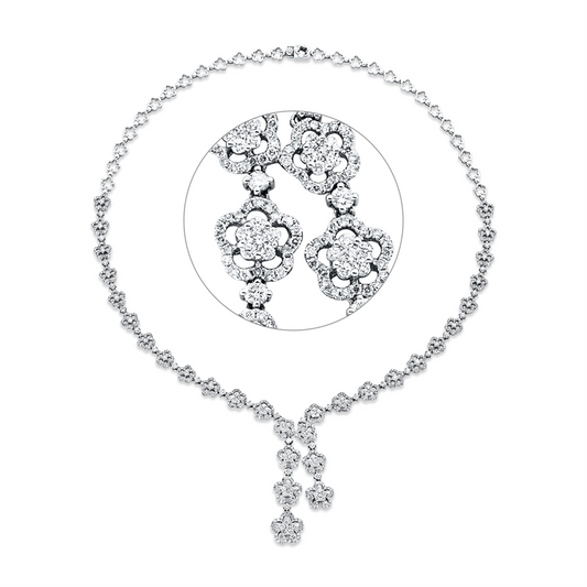 Collier 18 kt WG, 770 Brill. 5,76 ct, TW-pi