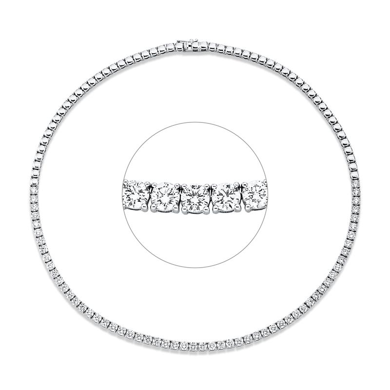Collier 18 kt WG, 58 Brill. 9,88 ct, TW-si