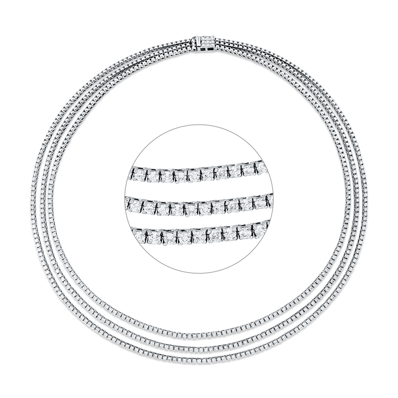 Collier 18 kt WG, 354 Brill. 7,78 ct, F-si/pi