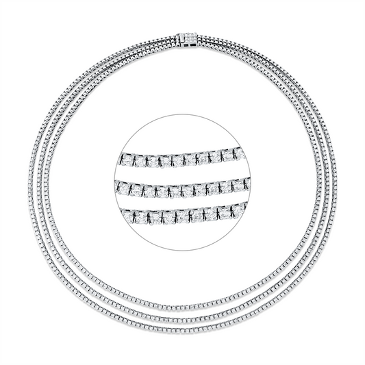 Collier 18 kt WG, 354 Brill. 7,78 ct, F-si/pi