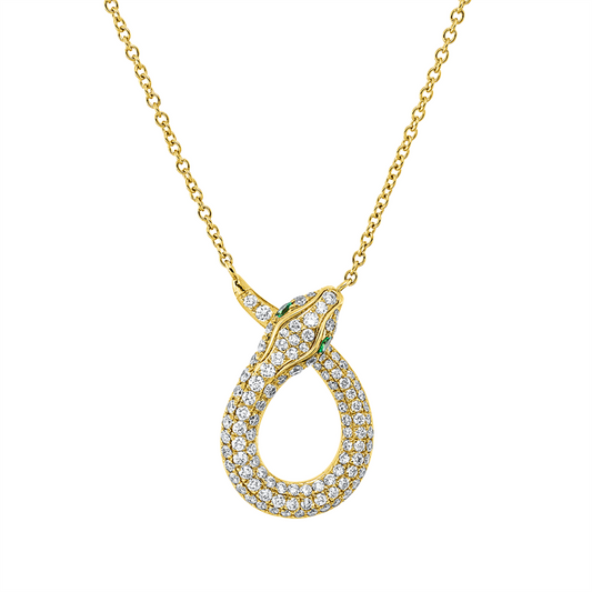 Collier 18 kt GG, 106 Brill. 0,66 ct, F-vsi, 2 Tsavorith 0,08 ct grün