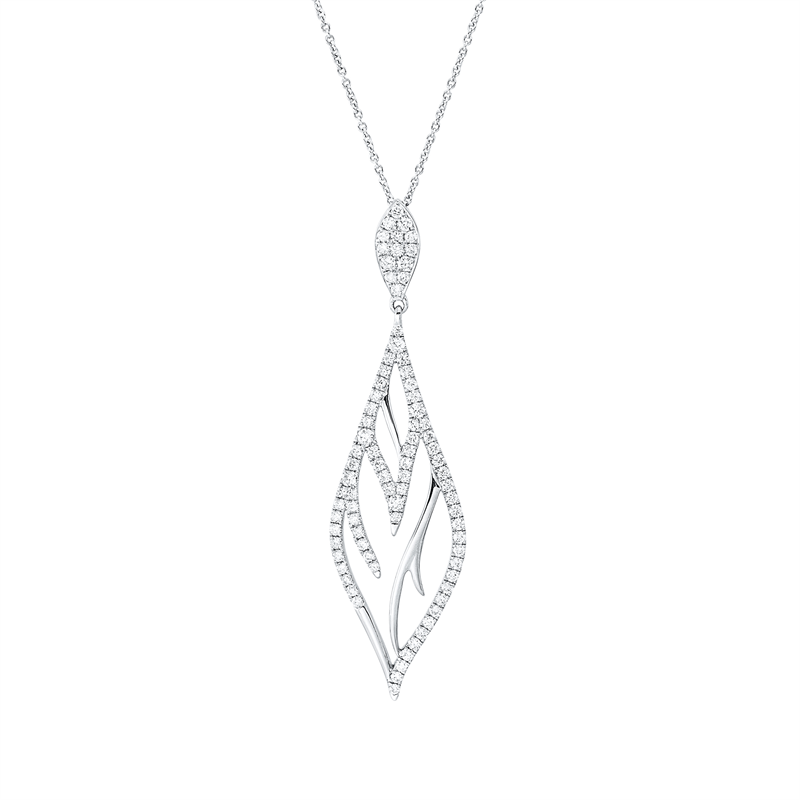 Collier 18 kt WG, mit Öse, 83 Brill. 1,13 ct, TW-vsi/si