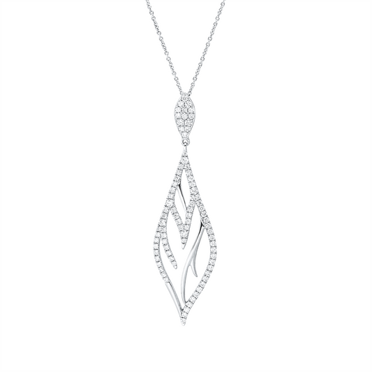 Collier 18 kt WG, mit Öse, 83 Brill. 1,13 ct, TW-vsi/si