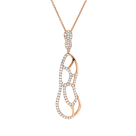 Collier 18 kt RG, mit ZÖ 38 cm, 89 Brill. 2,04 ct, TW-vsi/si