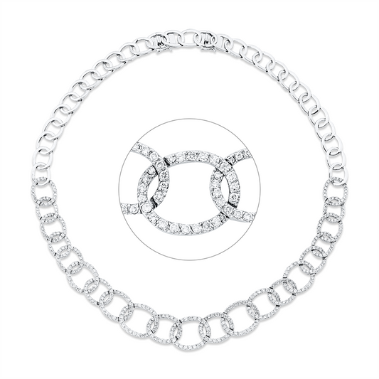 Collier 18 kt WG, extension ZÖ 40,5 cm, 534 Brill. 6,89 ct, TW-vsi