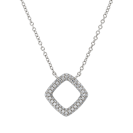 Collier 18 kt WG, mit ZÖ 43 cm + 40,6 cm, 116 Brill. 0,28 ct, I-si/pi