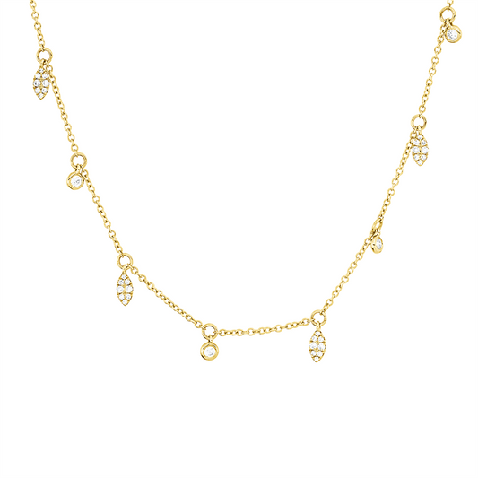 Collier 18 kt GG, 56 Dia. 0,16 ct, TW-si, 6 Brill. 0,11 ct, TW-si
