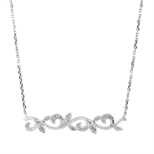 Collier 18 kt WG, mit ZÖ 40,6 cm + 43,2 cm, 24 Brill. 0,07 ct, TW-si/pi