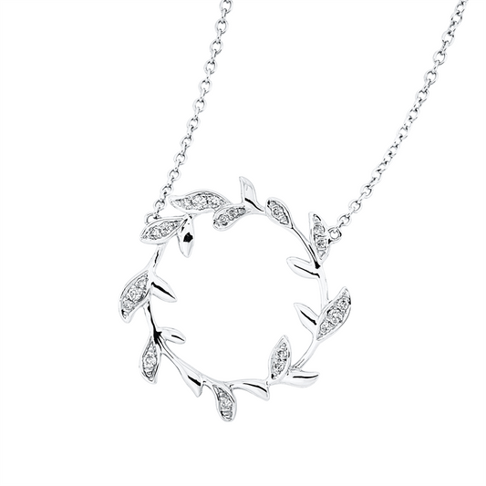 Collier 18 kt WG, mit ZÖ 40,6 cm + 43,2 cm, 20 Brill. 0,08 ct, TW-si/pi