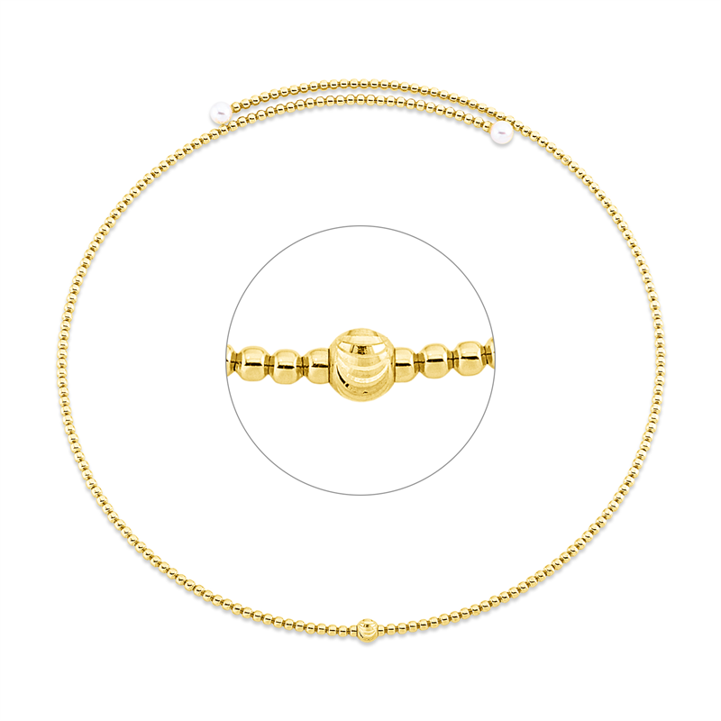 Collier 18 kt GG, 2 ZP weiß 4,5 mm