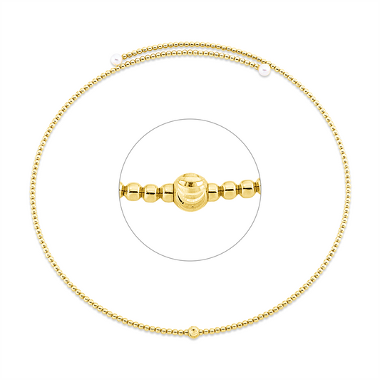 Collier 18 kt GG, 2 ZP weiß 4,5 mm