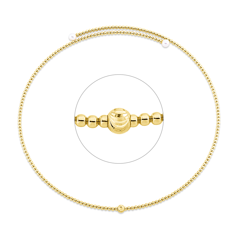 Collier 18 kt GG, 2 ZP weiß 4,5 mm