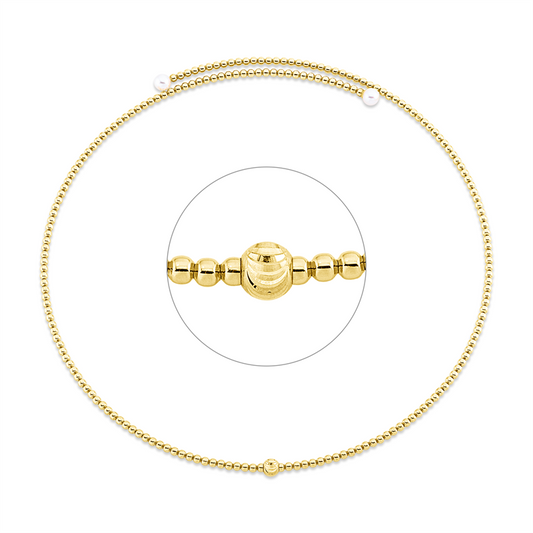 Collier 18 kt GG, 2 ZP weiß 4,5 mm