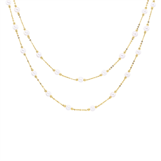 Collier 18 kt GG, ZÖ40,6+43 cm, 1 Brill. 0,03 ct, TW-si, 4 Brill. 0,34 ct, TW-si, 4 Brill. 0,03 ct, TW-si