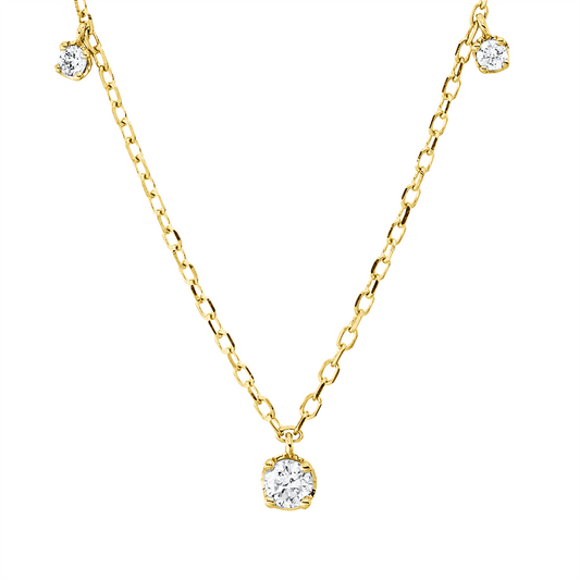Collier 18 kt GG, 5 Brill. 0,23 ct, TW-pi