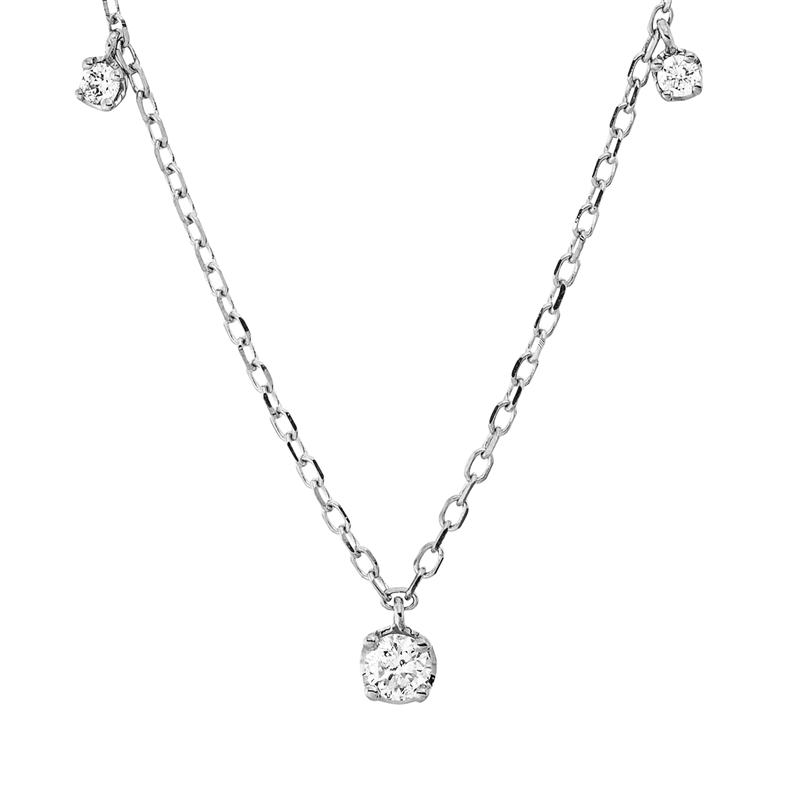 Collier 18 kt WG, 5 Brill. 0,19 ct, TW-pi
