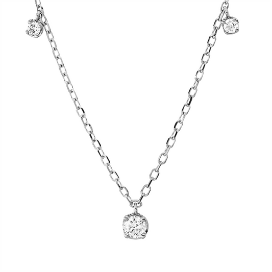 Collier 18 kt WG, 5 Brill. 0,19 ct, TW-pi
