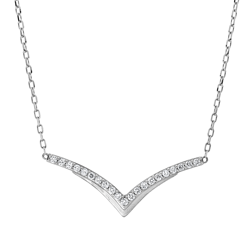 Collier 18 kt WG, 21 Brill. 0,19 ct, TW-pi