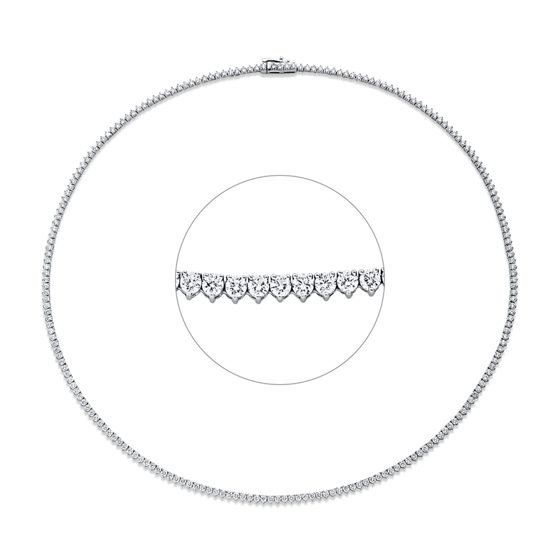 Collier 18 kt WG, 213 Brill. 6,50 ct, TW-si