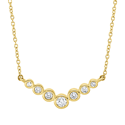 Collier 18 kt GG, 2 Brill. 0,07 ct, TW-si, 2 Brill. 0,04 ct, TW-si, 2 Dia. 0,02 ct, TW-si, 1 Brill. 0,06 ct, TW-si