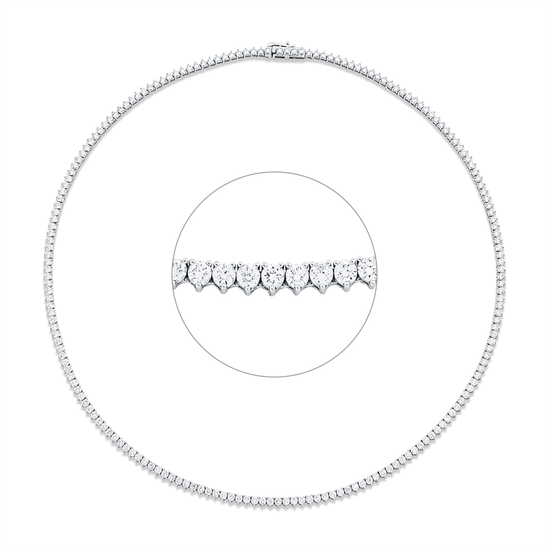 Collier 18 kt WG, 190 Brill. 8,50 ct, TW-si