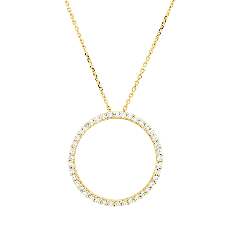 Collier 18 kt GG, mit ZÖ 42 cm, 41 Brill. 0,27 ct, TW-si