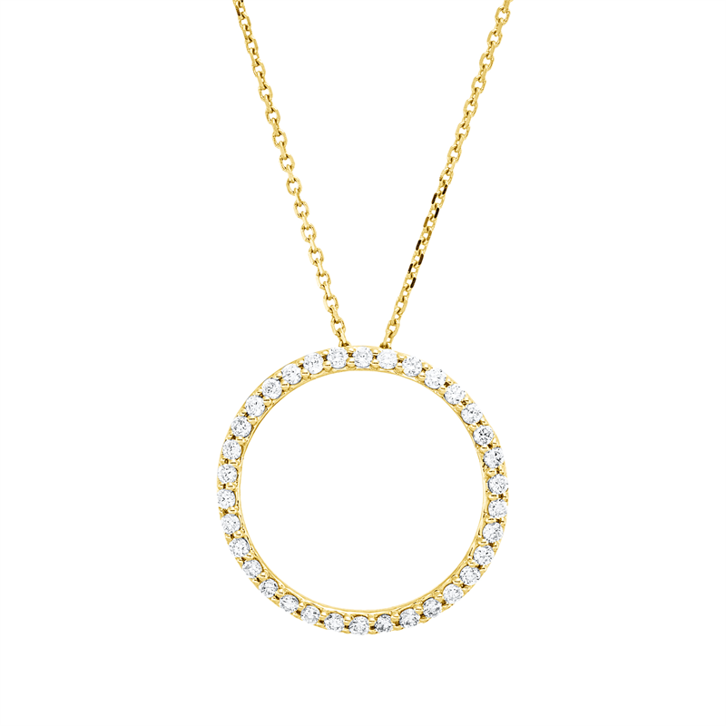 Collier 18 kt GG, mit ZÖ 42 cm, 34 Brill. 0,20 ct, TW-si