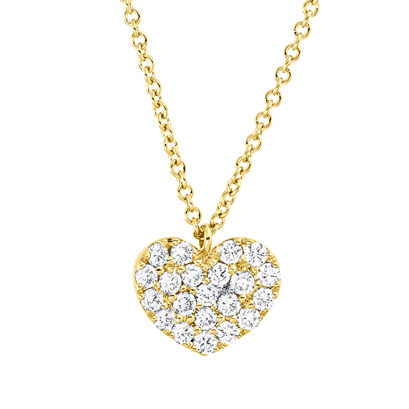 Collier 18 kt GG, mit Öse, 21 Brill. 0,20 ct, TW-si