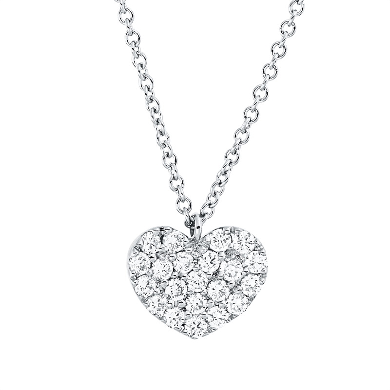 Collier 18 kt WG, mit Öse, 21 Brill. 0,20 ct, TW-si